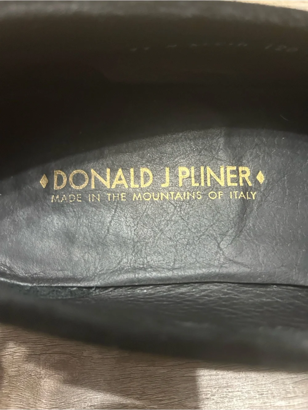 Donald J. Pliner Men’s Size 11 Black Suede Blue Stitching Horse Bit Loafer Shoe